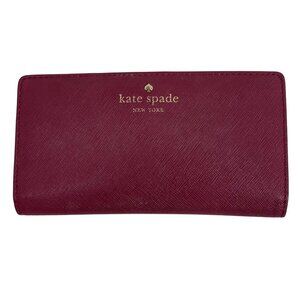 Kate Spade Cameron Street Stacy Bifold Raspberry Red Bifold Wallet Snap Closure